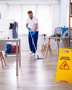 Commercial janitorial cleaning floor